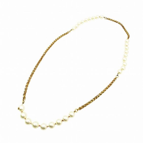 Chanel Vintage Pearl Gold Long Chain Necklace - Picture 2 of 10